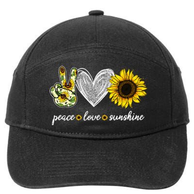 Peace Love Sunshine Sunflower Hippie Sunflower Lover Gifts 7-Panel Snapback Hat