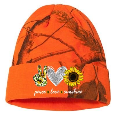 Peace Love Sunshine Sunflower Hippie Sunflower Lover Gifts Kati Licensed 12" Camo Beanie