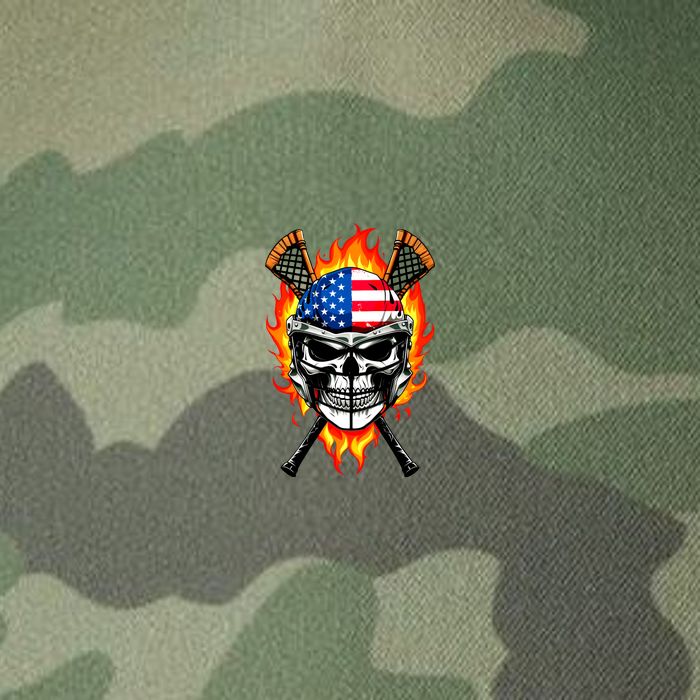 Patriotic Lacrosse Skull Legacy Tie Dye Trucker Hat