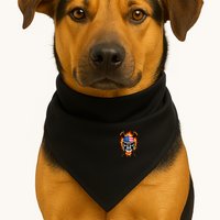 Patriotic Lacrosse Skull USA-Made Doggie Bandana