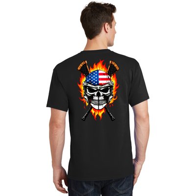 Patriotic Lacrosse Skull T-Shirt