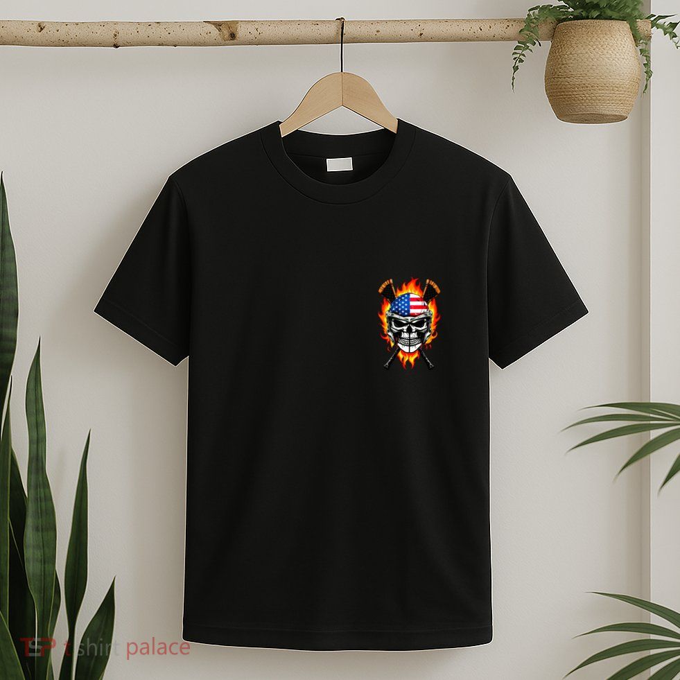 Patriotic Lacrosse Skull T-Shirt