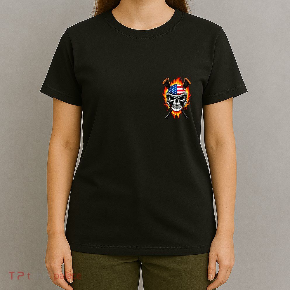 Patriotic Lacrosse Skull T-Shirt
