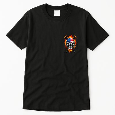 Patriotic Lacrosse Skull Tall T-Shirt