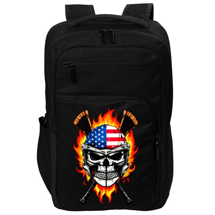 Patriotic Lacrosse Skull Impact Tech Backpack