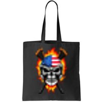 Patriotic Lacrosse Skull Tote Bag