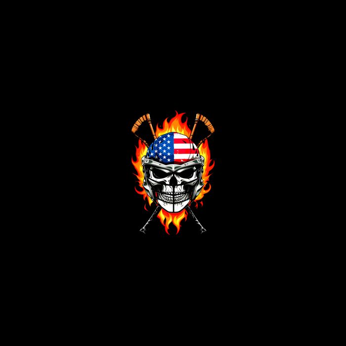 Patriotic Lacrosse Skull Premium T-Shirt