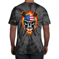 Patriotic Lacrosse Skull Tie-Dye T-Shirt