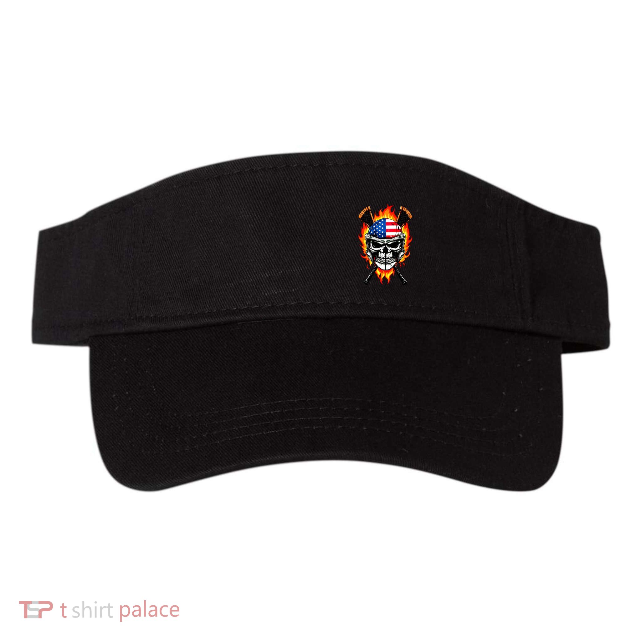 Patriotic Lacrosse Skull Visor