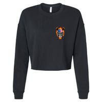 Patriotic Lacrosse Skull Cropped Pullover Crew