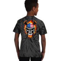 Patriotic Lacrosse Skull Kids Tie-Dye T-Shirt