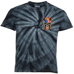 Patriotic Lacrosse Skull Kids Tie-Dye T-Shirt