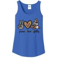 Peace Love Sloths Sign Leopard Graphic Funny Gift Ladies Essential Tank