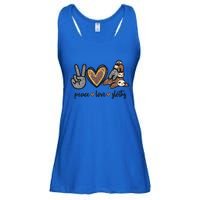 Peace Love Sloths Sign Leopard Graphic Funny Gift Ladies Essential Flowy Tank