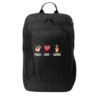 Peace Love Sloths Cute Gift City Backpack