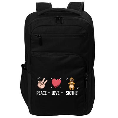 Peace Love Sloths Cute Gift Impact Tech Backpack