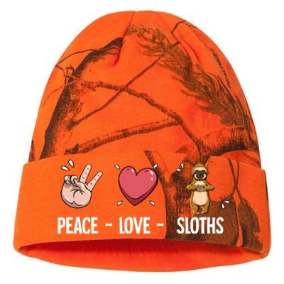 Peace Love Sloths Cute Gift Kati Licensed 12" Camo Beanie