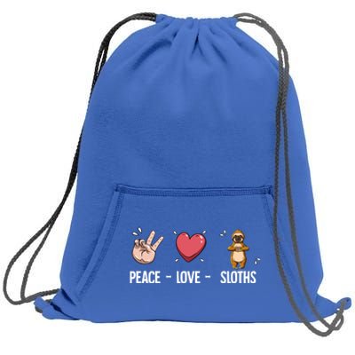 Peace Love Sloths Cute Gift Sweatshirt Cinch Pack Bag