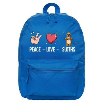 Peace Love Sloths Cute Gift 16 in Basic Backpack