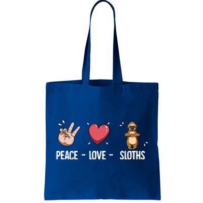 Peace Love Sloths Cute Gift Tote Bag