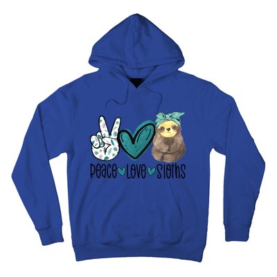 Peace Love Sloths Tropical Bandana Sloth Lover Gift Hippie Great Gift Hoodie