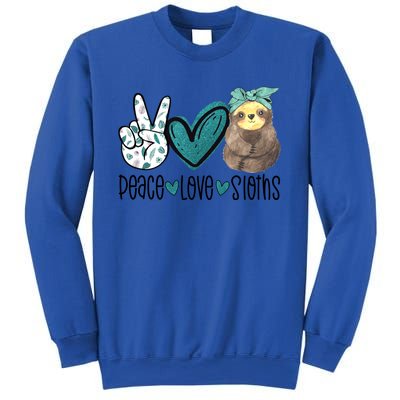 Peace Love Sloths Tropical Bandana Sloth Lover Gift Hippie Great Gift Sweatshirt