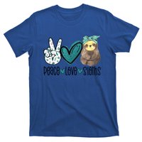 Peace Love Sloths Tropical Bandana Sloth Lover Gift Hippie Great Gift T-Shirt