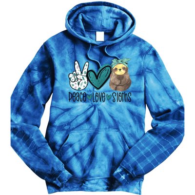 Peace Love Sloths Tropical Bandana Sloth Lover Gift Hippie Great Gift Tie Dye Hoodie