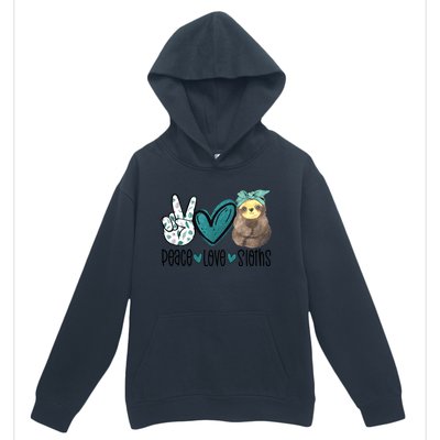 Peace Love Sloths Tropical Bandana Sloth Lover Gift Hippie Great Gift Urban Pullover Hoodie