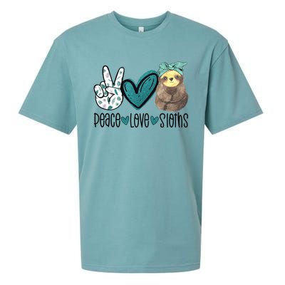 Peace Love Sloths Tropical Bandana Sloth Lover Gift Hippie Great Gift Sueded Cloud Jersey T-Shirt