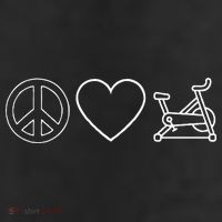 Peace Love Spin Heart Funny Spin Class Spinning Cycling Gym Cool Comfort Performance Bucket Hat