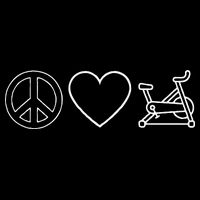 Peace Love Spin Heart Funny Spin Class Spinning Cycling Gym Cooling Performance Crew T-Shirt