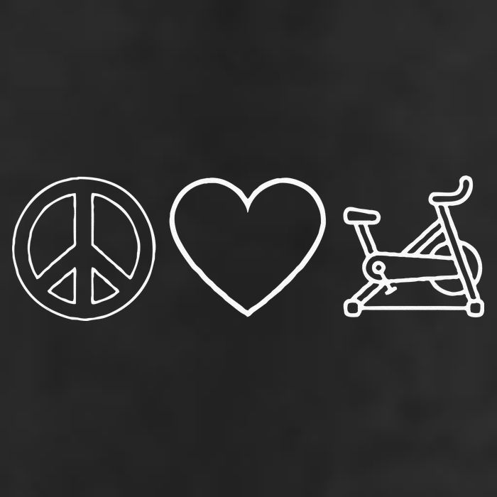 Peace Love Spin Heart Funny Spin Class Spinning Cycling Gym 11oz C Handle Ceramic Mug