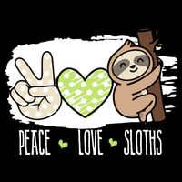 Peace Love Sloths Tropical Sloth Lover Hippie Gift Drawstring Bag
