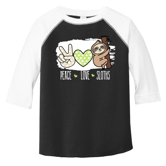 Peace Love Sloths Tropical Sloth Lover Hippie Gift Toddler Fine Jersey T-Shirt