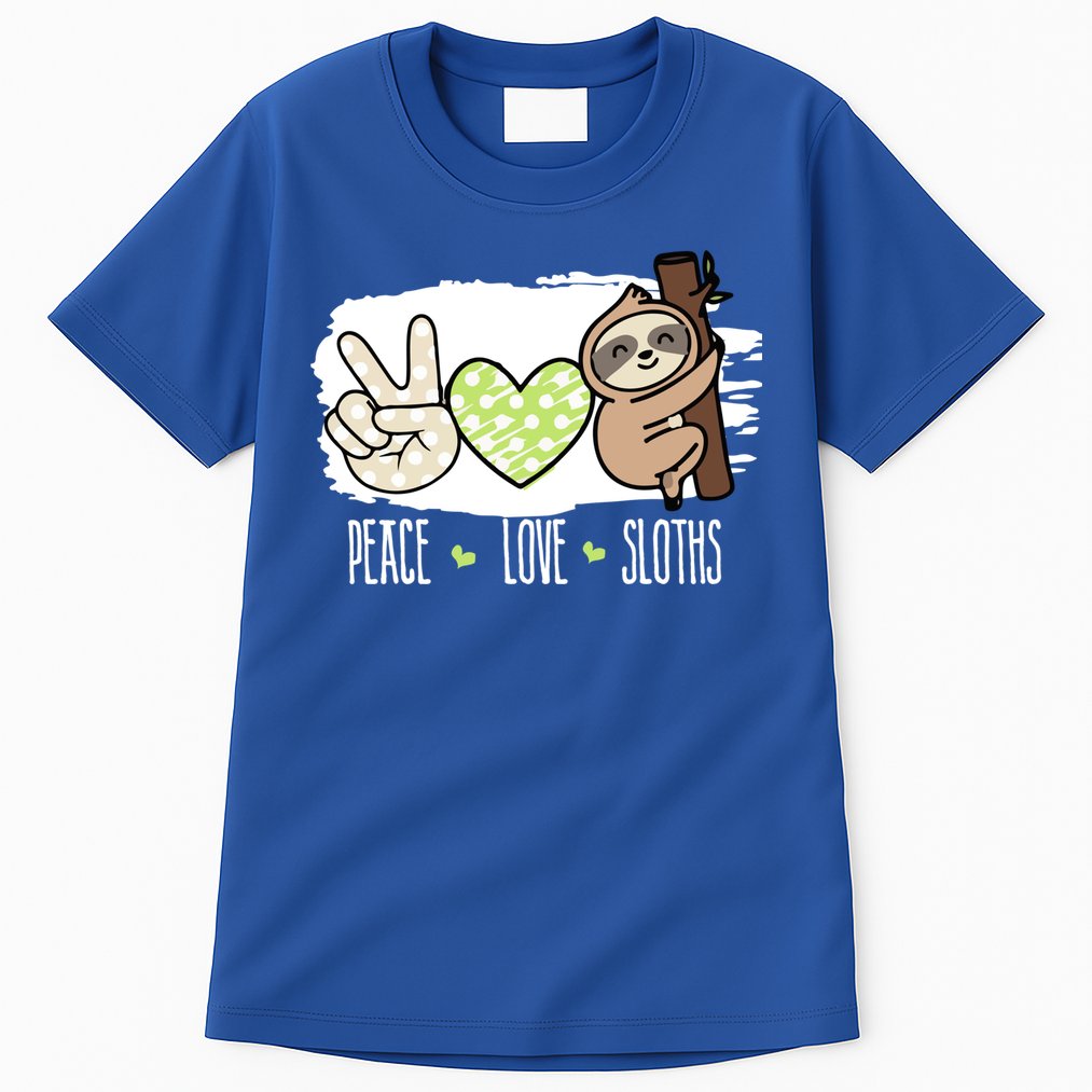 Peace Love Sloths Tropical Sloth Lover Hippie Gift Tall T-Shirt