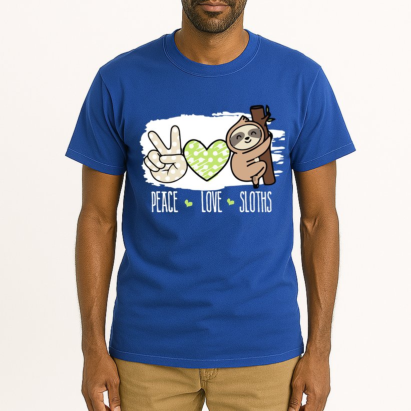 Peace Love Sloths Tropical Sloth Lover Hippie Gift Tall T-Shirt