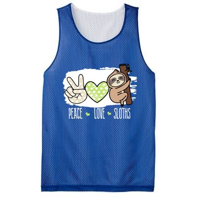 Peace Love Sloths Tropical Sloth Lover Hippie Gift Mesh Reversible Basketball Jersey Tank
