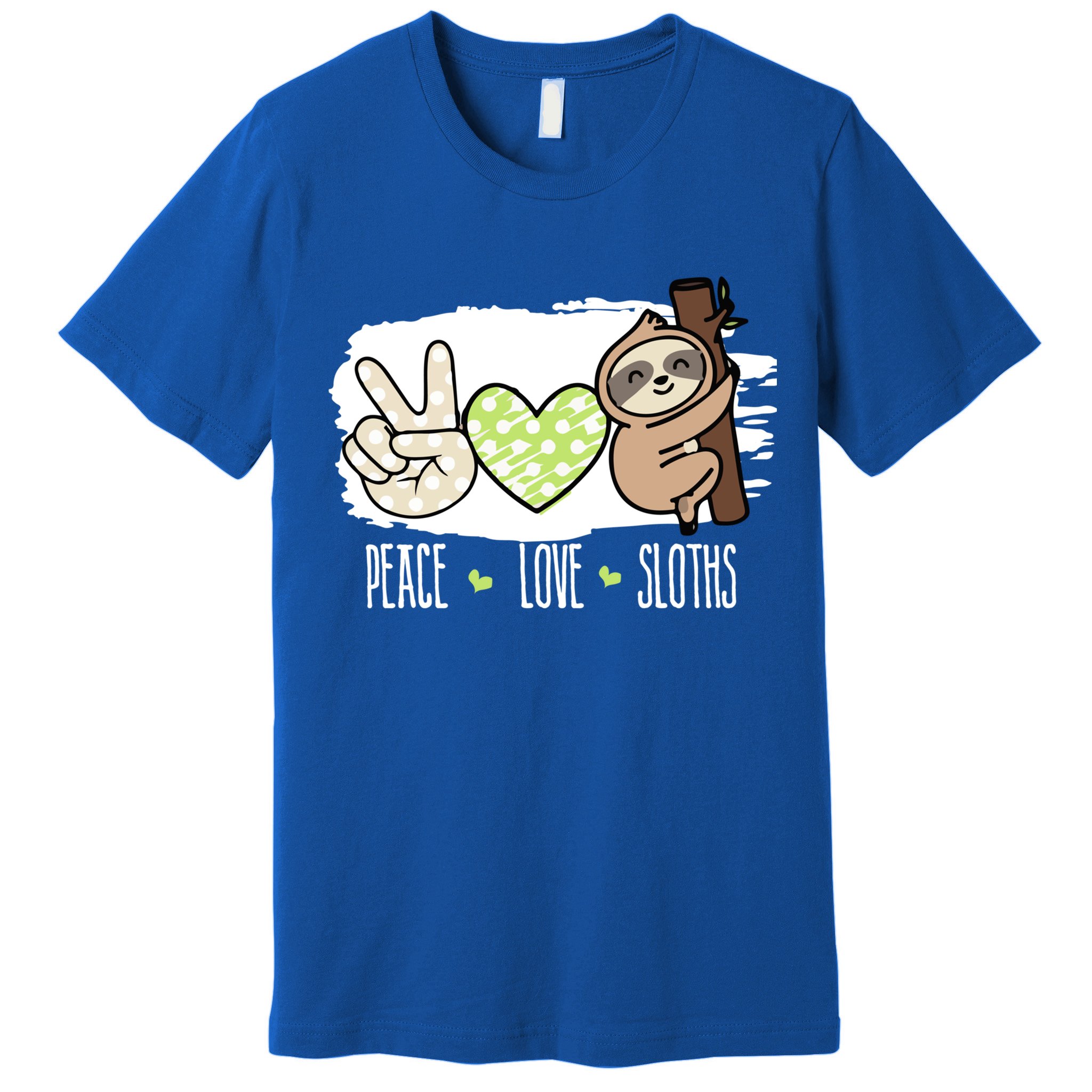 Peace Love Sloths Tropical Sloth Lover Hippie Gift Premium T-Shirt