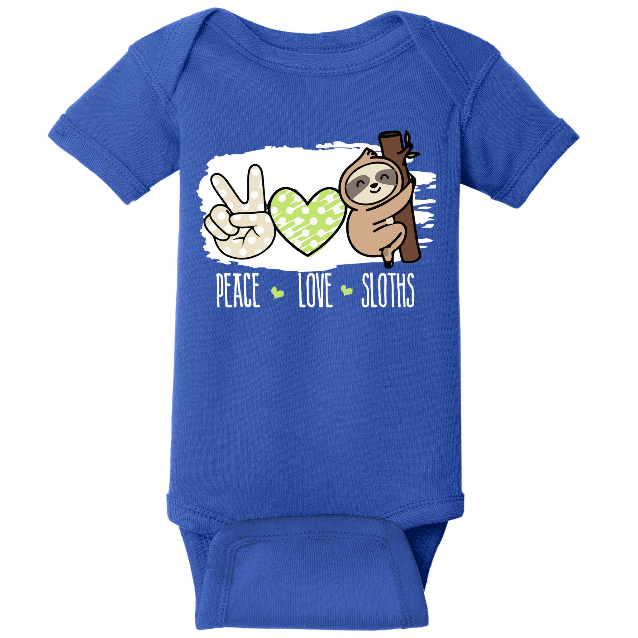 Peace Love Sloths Tropical Sloth Lover Hippie Gift Baby Bodysuit