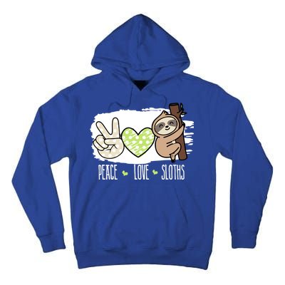 Peace Love Sloths Tropical Sloth Lover Hippie Gift Tall Hoodie