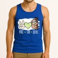 Peace Love Sloths Tropical Sloth Lover Hippie Gift Tank Top