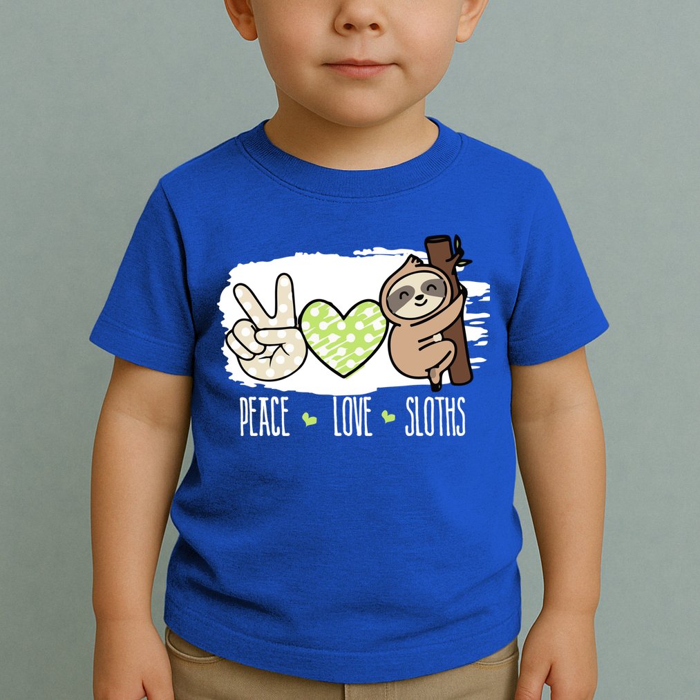Peace Love Sloths Tropical Sloth Lover Hippie Gift Toddler T-Shirt