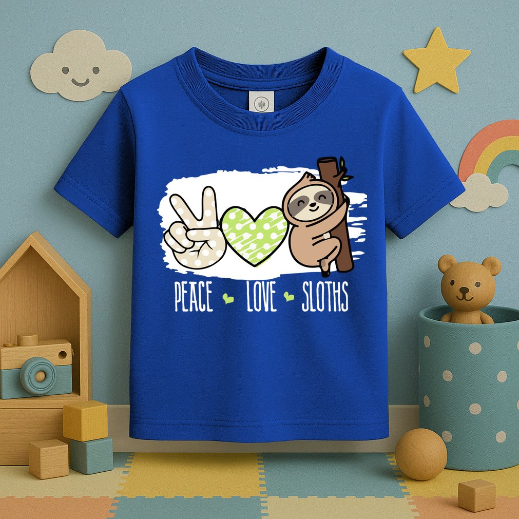 Peace Love Sloths Tropical Sloth Lover Hippie Gift Toddler T-Shirt