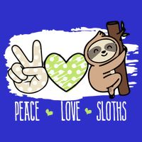 Peace Love Sloths Tropical Sloth Lover Hippie Gift Toddler T-Shirt