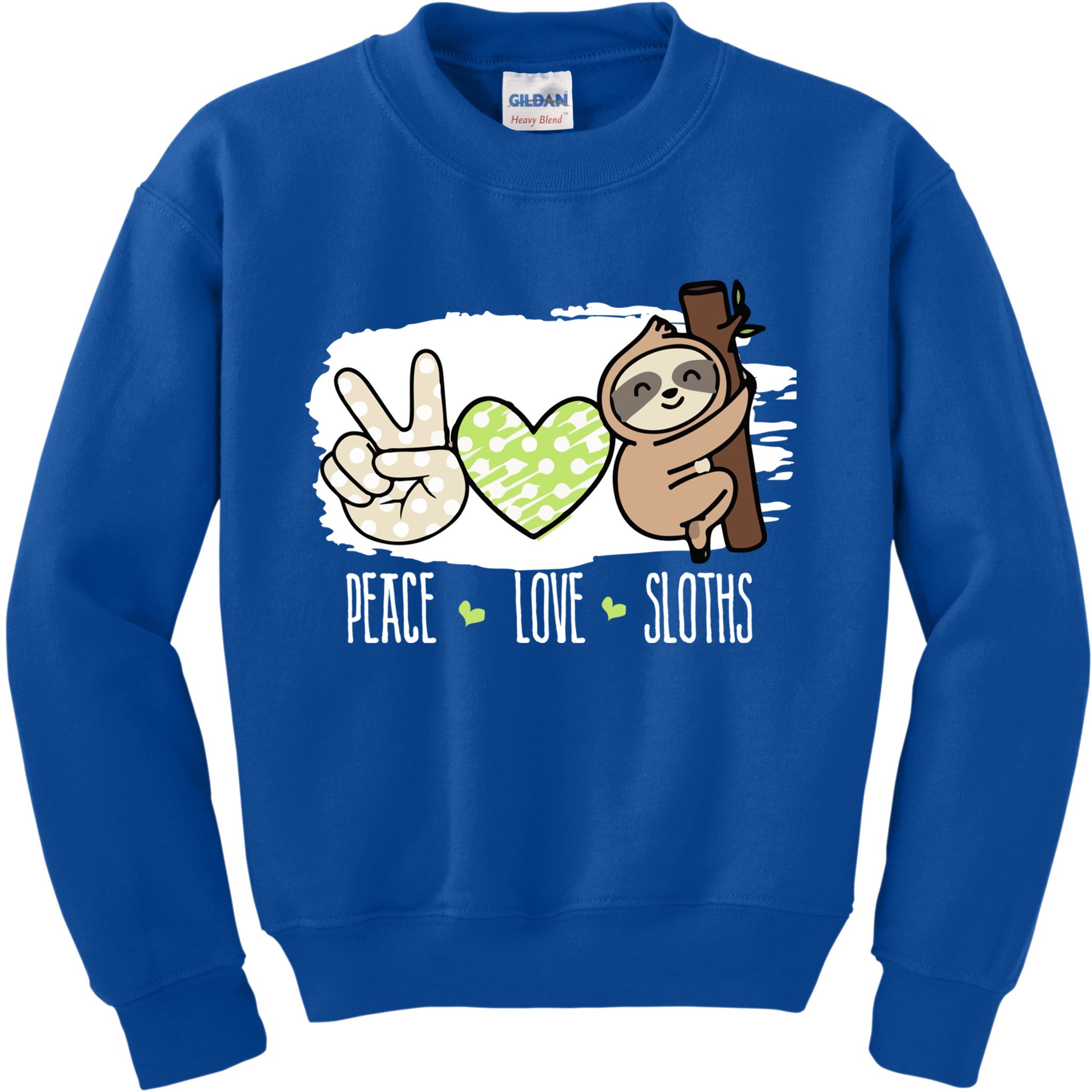 Peace Love Sloths Tropical Sloth Lover Hippie Gift Kids Sweatshirt