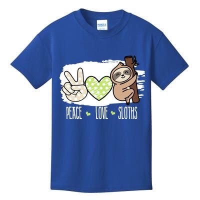 Peace Love Sloths Tropical Sloth Lover Hippie Gift Kids T-Shirt