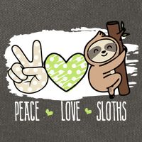 Peace Love Sloths Tropical Sloth Lover Hippie Gift Cotton Canvas Backpack