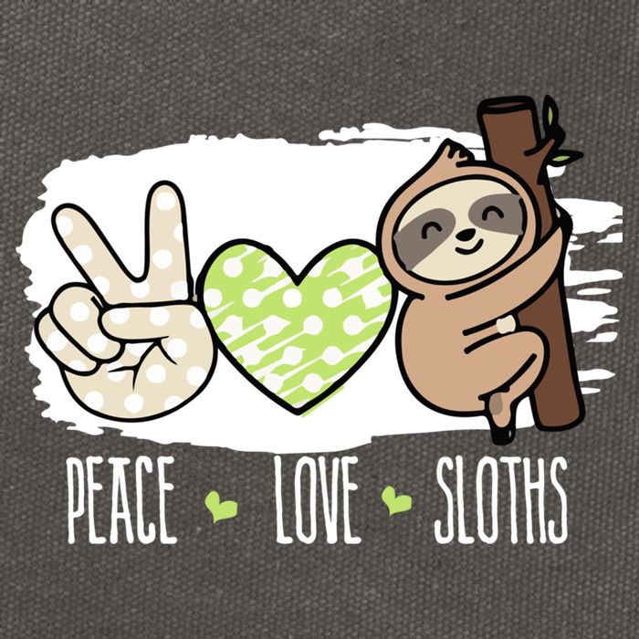 Peace Love Sloths Tropical Sloth Lover Hippie Gift Cotton Canvas Backpack