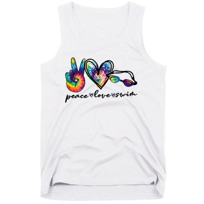 Peace Love Swim Swimmer Retro Tank Top